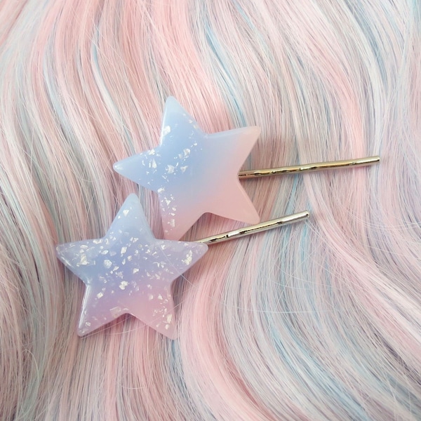 Kawaii Hair Clip Pastel Star Barrette Bobby Pin