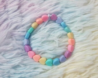 Pastel Heart Bracelet Fairy Kei Kawaii Jewelry