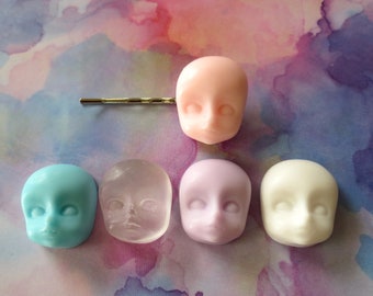 Creepy Cute Hair Clip - Pastel Goth Babydoll Doll Head Bobby Pin Barrette