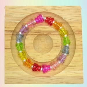 Gummy Bear Bracelet Rainbow Candy Beaded Jewelry