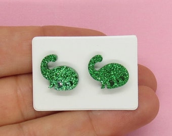 Brontosaurus Earrings Cute Dinosaur Studs