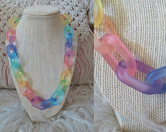 Pastel Rainbow Choker Necklace Kawaii Jewelry