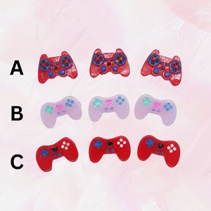 Game Controller Hair Clip Cute Gamer Girly Barrette Red & Pink Video Games Control Pad image 4