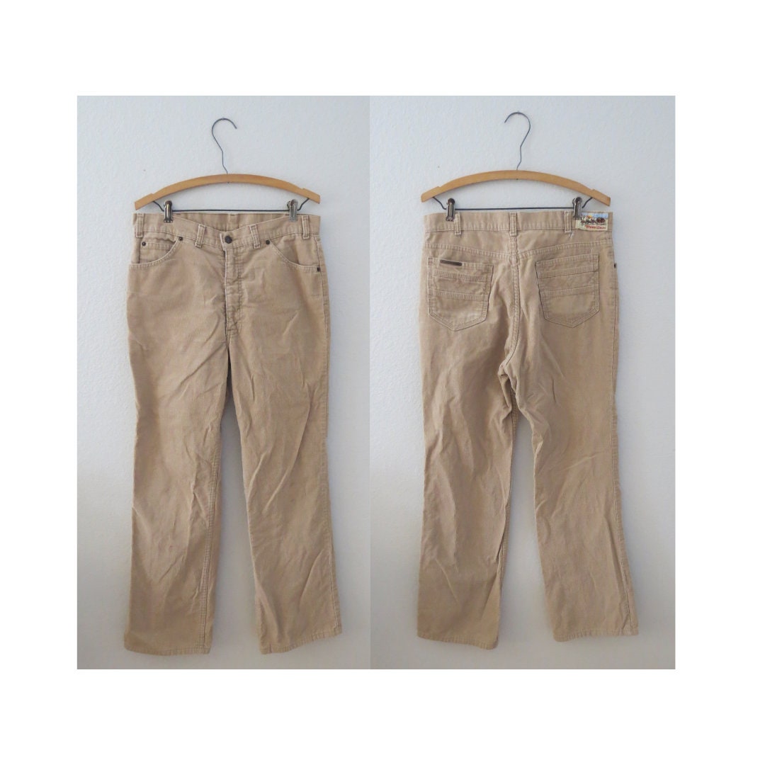 Vintage Levis Corduroy Pants Beige Flare Leg Pant - Etsy