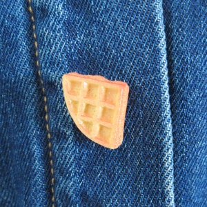 Waffle Pin - Cute Food Brooch - Breakfast Sweets Brunch Accessory