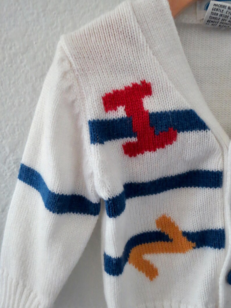 Vintage Boy's Cardigan - Izod Lacoste Rainbow Knit Sweater - Size 2T image 4