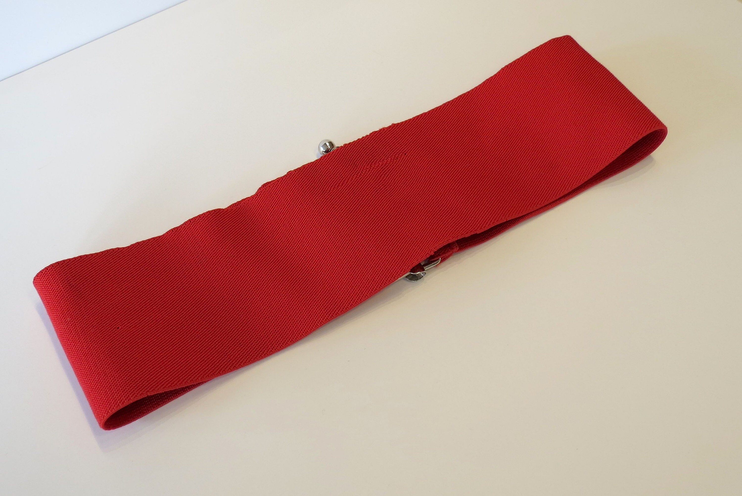Red Stretch Belt Vintage 80s Wide Elastic Belt