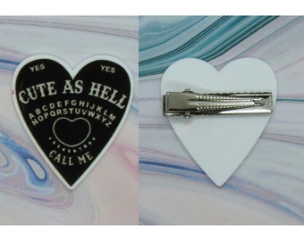 Planchette Hair Clip Goth Heart Barrette