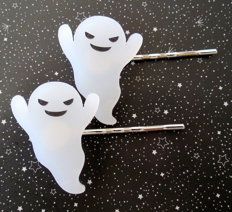 Ghost Hair Clips Cute Goth Bobby Pins