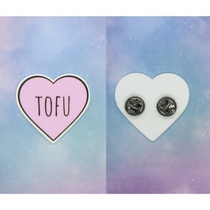 Tofu Pin Vegan Vegetarian Resin Button Badge