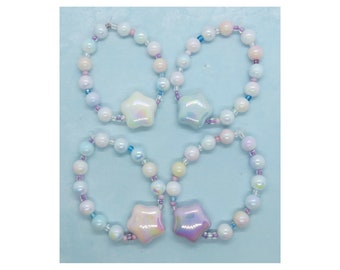 Pastel Star Bracelet - Kawaii Celestial Beaded Jewelry