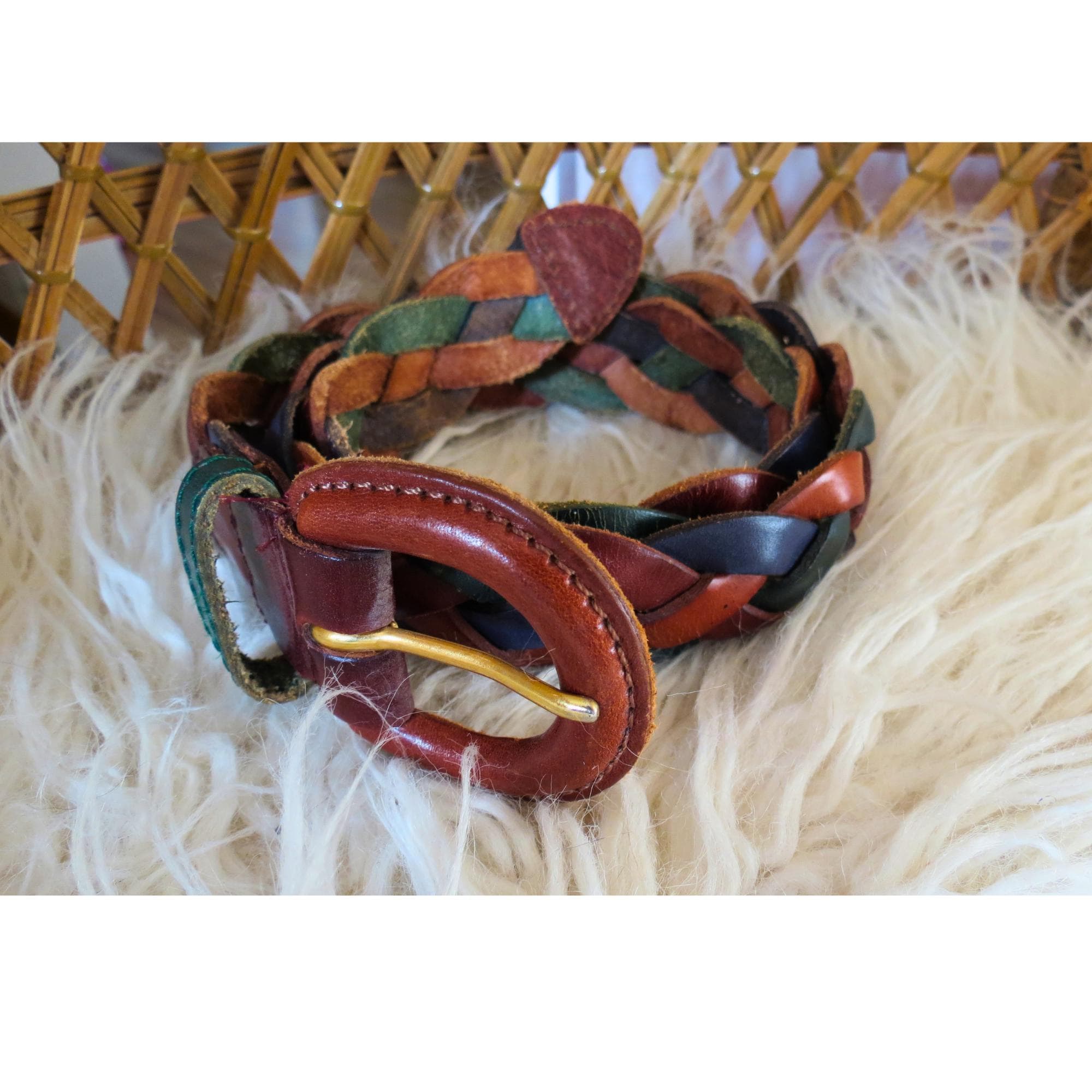 Vintage Braided Leather Lariat Necklace Ornate Silver Buckle Rope Belt 90s 90s Braid Belt - Etsy main image 3