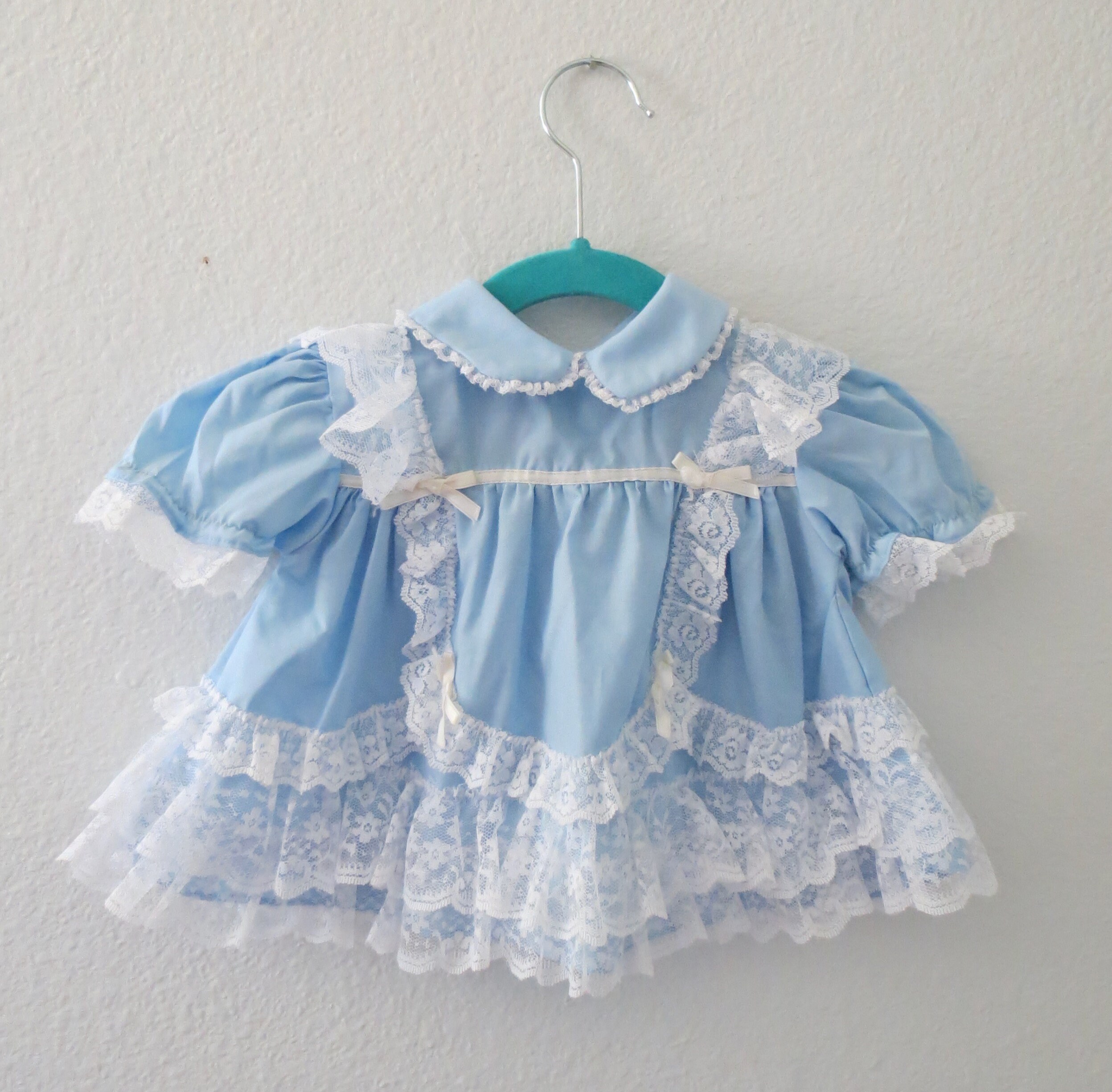 Pastel Blue Baby Dress Spring Easter 12 