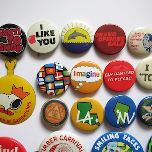 Vintage Pinback Buttons Misc. Novelty Pins You Choose Genuine Vintage Pin Button image 3