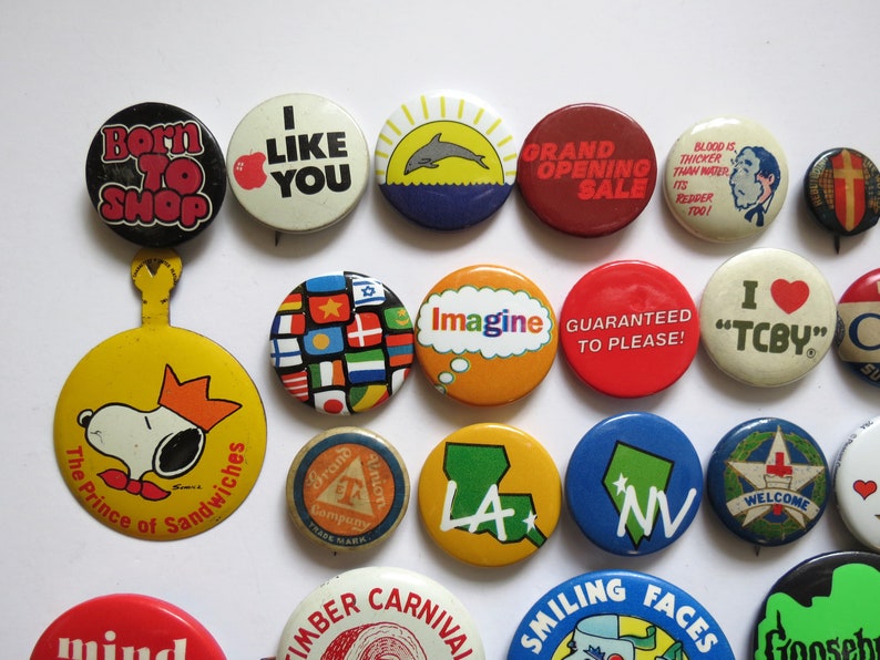 Vintage Pinback Buttons Misc. Novelty Pins You Choose Genuine Vintage Pin Button image 3