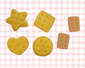 Cracker Hair Clips -  Tiny Cookie Biscuit Barrettes