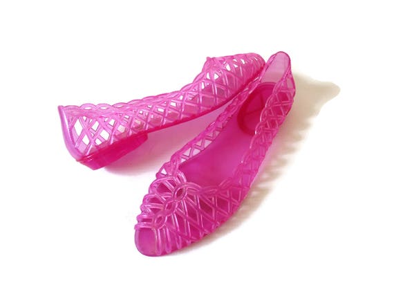 hot pink jelly shoes