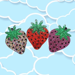 Strawberry Hair Clip Cute Glitter Fruit Barrette