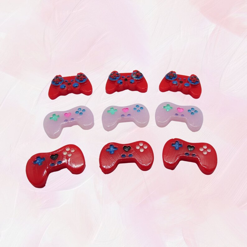 Game Controller Hair Clip Cute Gamer Girly Barrette Red & Pink Video Games Control Pad image 5