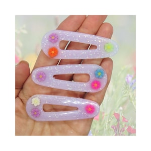Wildflower Hair Clip Pastel Daisy Floral Resin Barrette