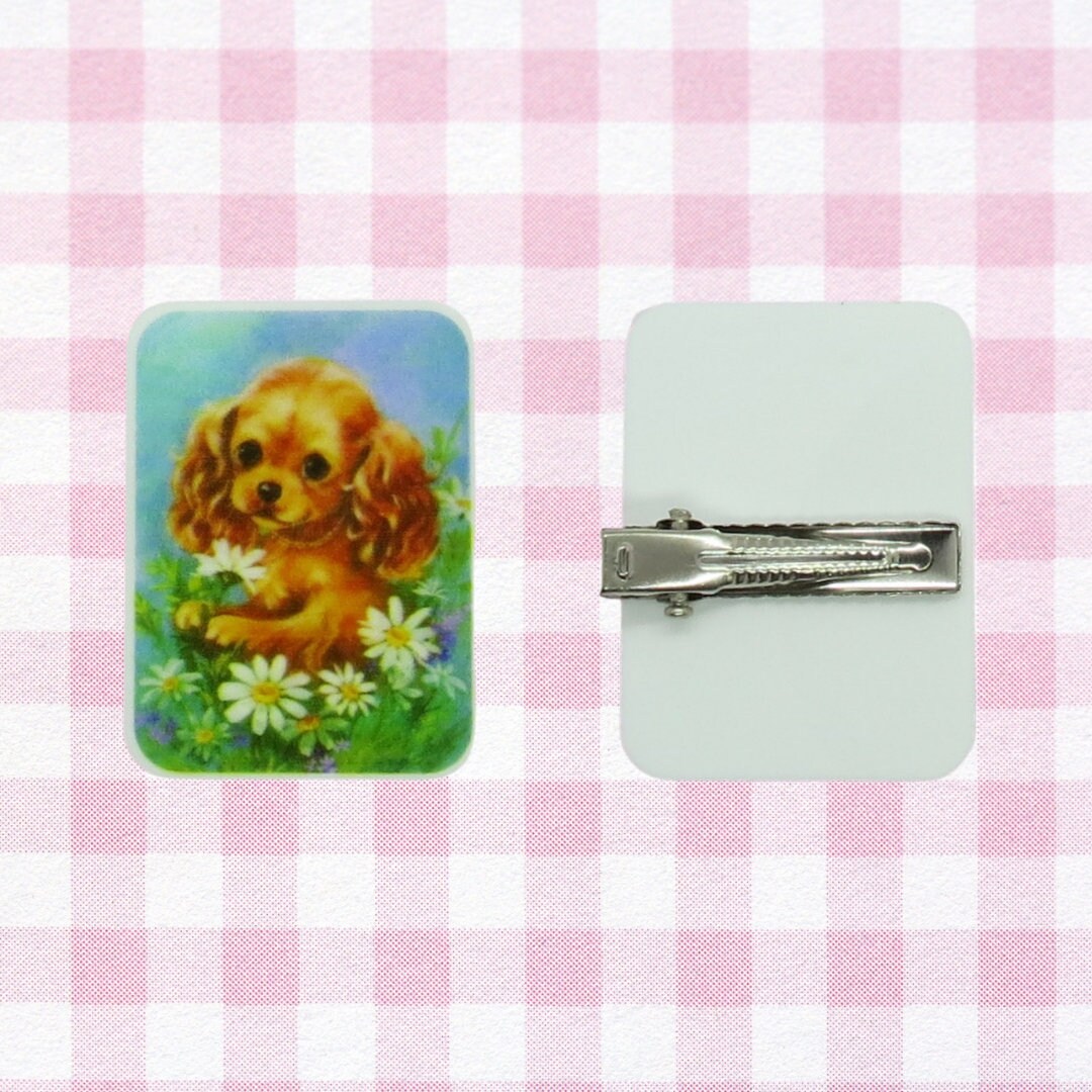 Dog Hair Clip Cute Retro Kawaii Puppy Barrette Etsy