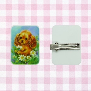 Vintage Dog Hair Clip - Cute Retro Kawaii Puppy Barrette