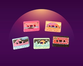 Tiny Cassette Tape Hair Clips -  80s Nostalgia Retro Barrette