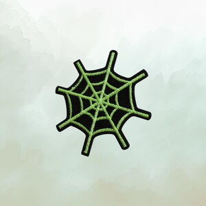 Spiderweb Patch - Embroidered Spooky Glow in the Dark Halloween Iron On
