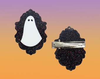 Ghost Hair Clips - Spooky Gothic Barrettes