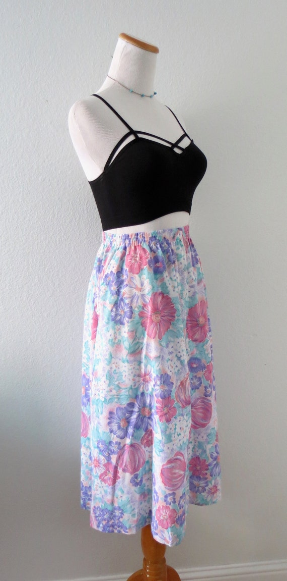 80s Alfred Dunner Skirt Floral SkirtPastel Skirt