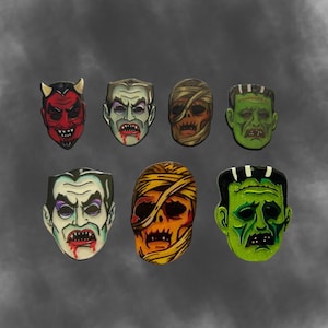 Monster Hair Clips - Halloween Barrettes - Frankenstein Dracula Mummy Horror Accessories