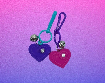 Vintage Bell Charm Set - 2 Heart Shaped "Friends Forever" Charms