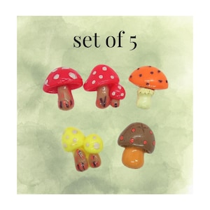Mushroom Hair Clips Set - Whimsical Botanical Barrettes - Cottagecore Forestcore Accessories