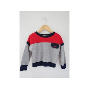 Vintage Boys Shirt - Long Sleeve Striped Tee - Toddler Boy T-shirt - Size 4T