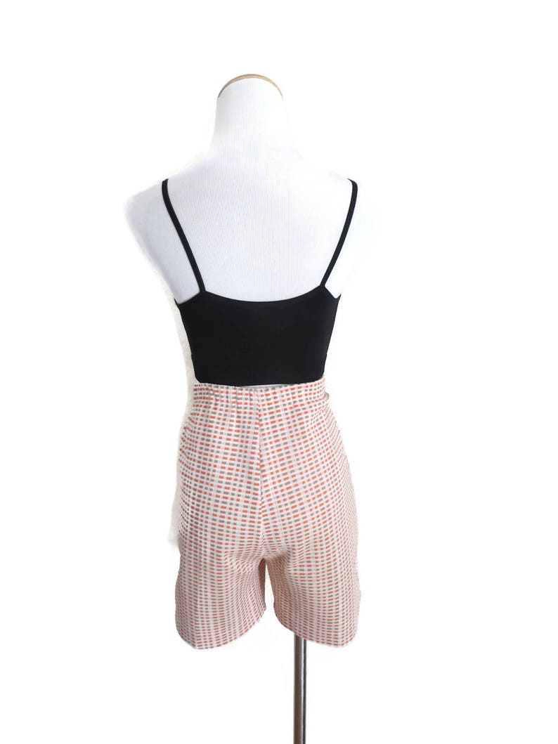 Vintage 60/'s Shorts Mod Shorts 1960/'s High Waisted Shorts Size Medium Orange Stretchy Shorts 1970/'s Bermuda Shorts
