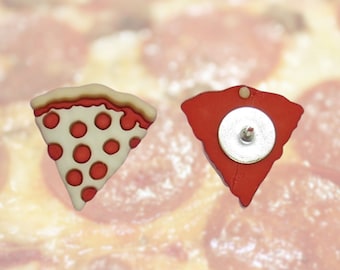 Pizza Pin - Mini Pepperoni Slice Pinback Brooch