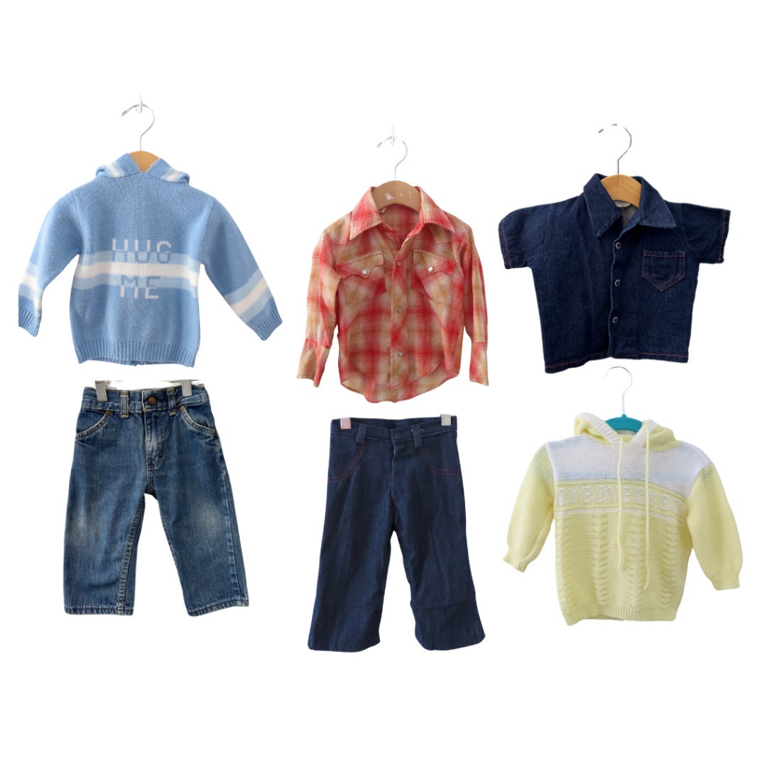 Vintage Baby Boys Clothes Lot Bundle - Hoodie Sweaters Western Shirts ...