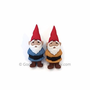 Garden Gnome Pin - Mini Brooch Pinback blue gnome