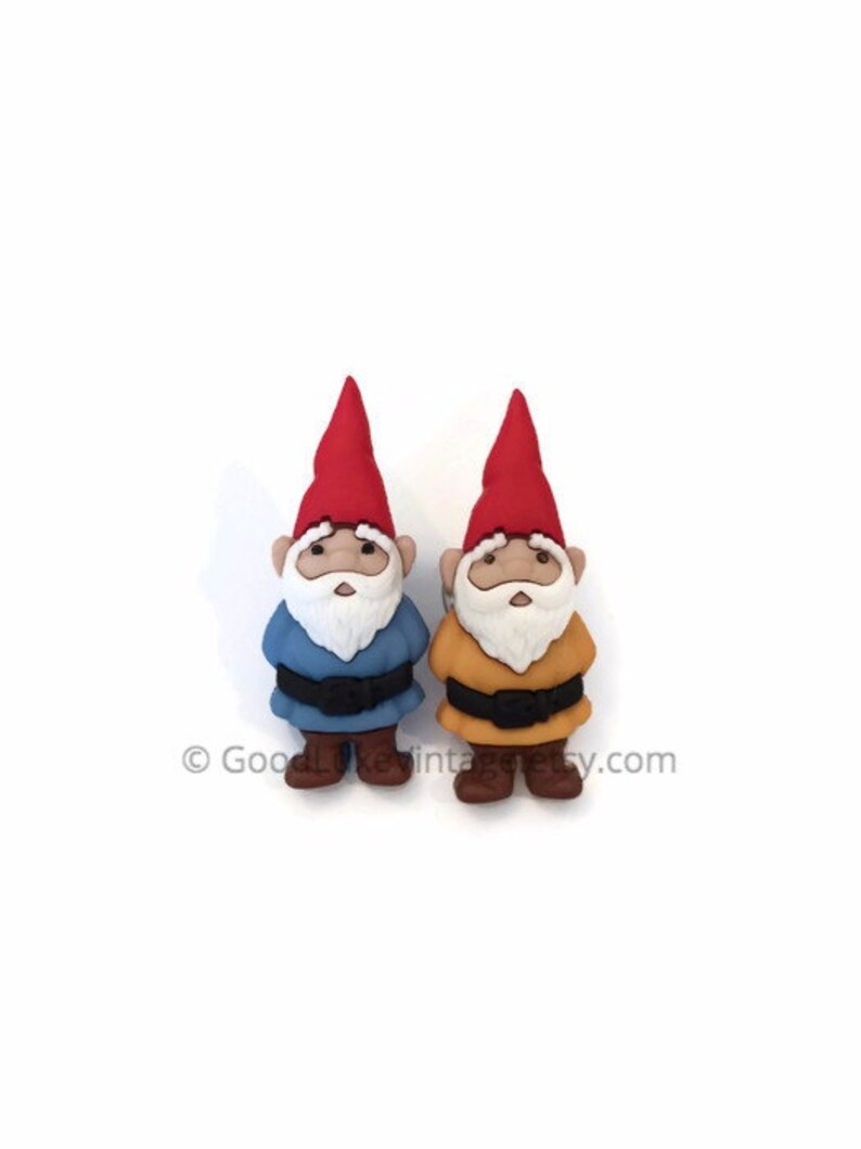 Garden Gnome Pin - Mini Brooch Pinback blue gnome