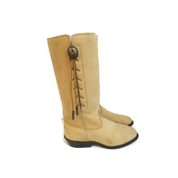 cream flat boots