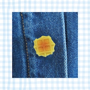 Waffle Pin - Cute Food Brooch - Breakfast Sweets Brunch Accessory