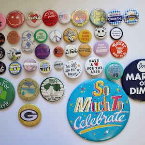 Vintage Pinback Buttons -  Misc. Novelty Pins - You Choose - Genuine Vintage Pin Button