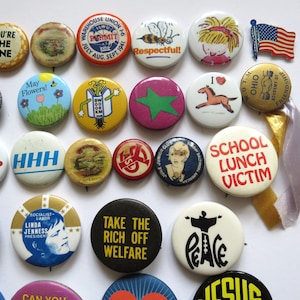 Vintage Pinback Buttons Misc. Novelty Pins You Choose Genuine Vintage Pin Button image 5