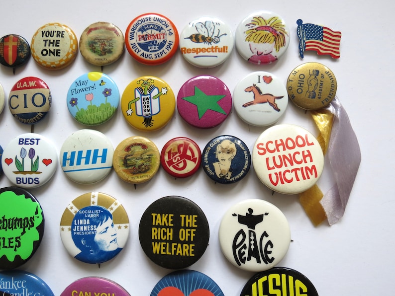 Vintage Pinback Buttons Misc. Novelty Pins You Choose Genuine Vintage Pin Button image 5