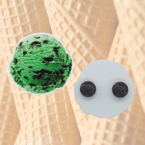 Ice Cream Pin Mint Chocolate Chip Scoop Brooch