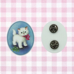 Vintage Cat Pin - Retro Style Kitten Pinback Brooch