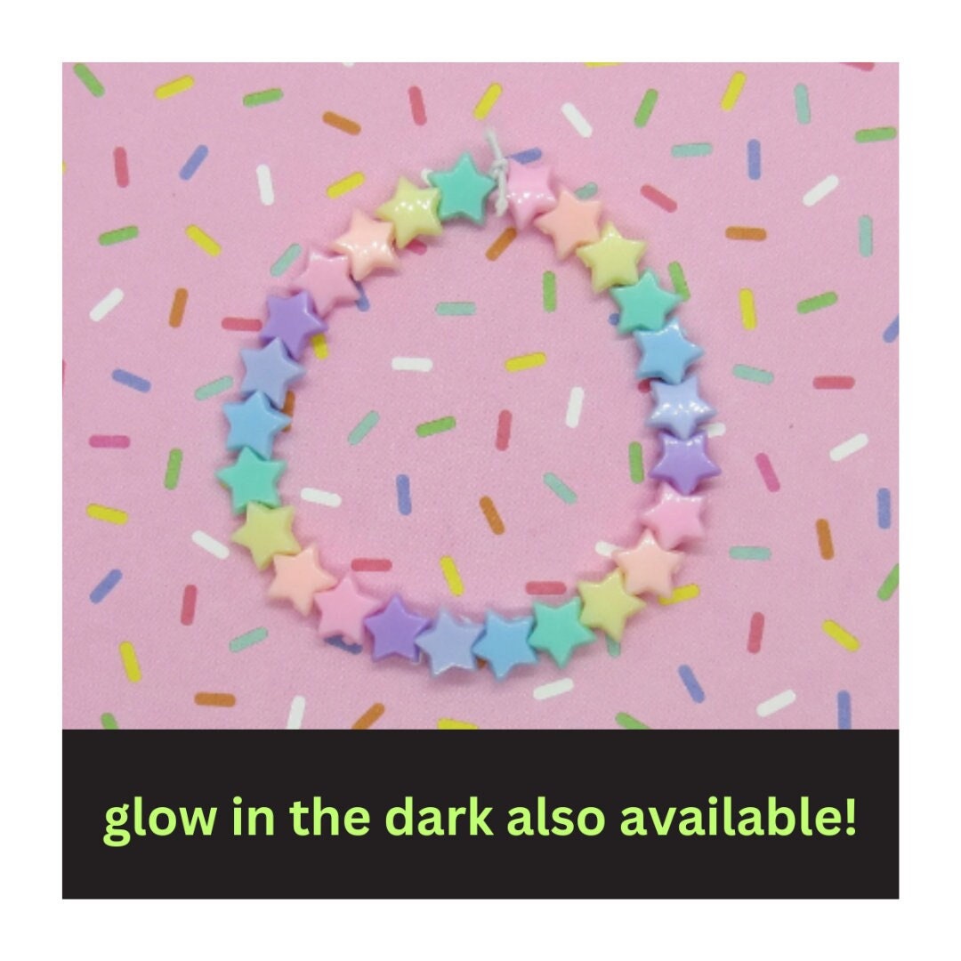 Pastel Star Bracelet Cute Kawaii Jewelry Glow in the Dark Kandi