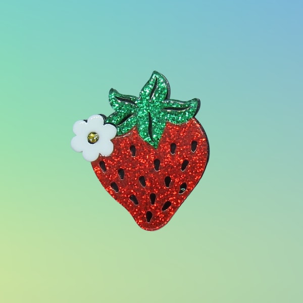 Strawberry Hair Clip Cute Summer Fruit Barrette