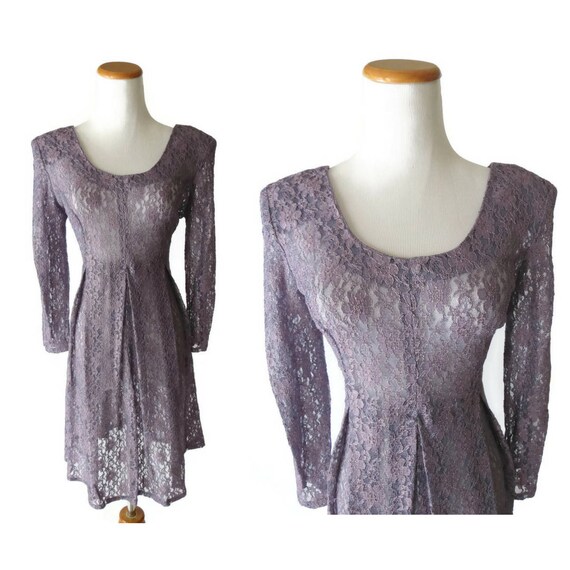 purple lace mini dress
