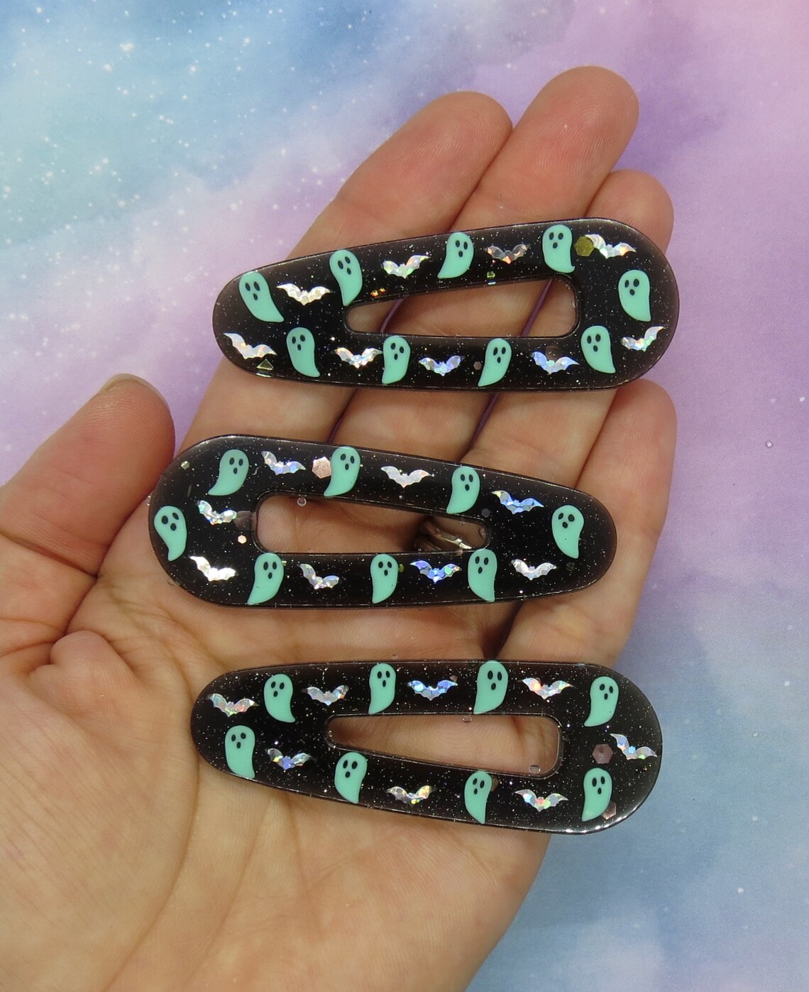 Cute Ghost Hair Clip Pastel Halloween Barrette Etsy